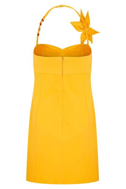 Reyes Cotton Floral Mini Dress - Butterscotch