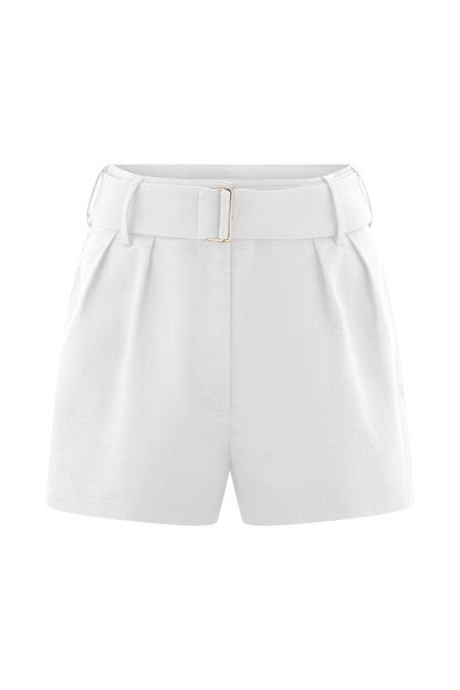Scout Linen Belted Shorts - White