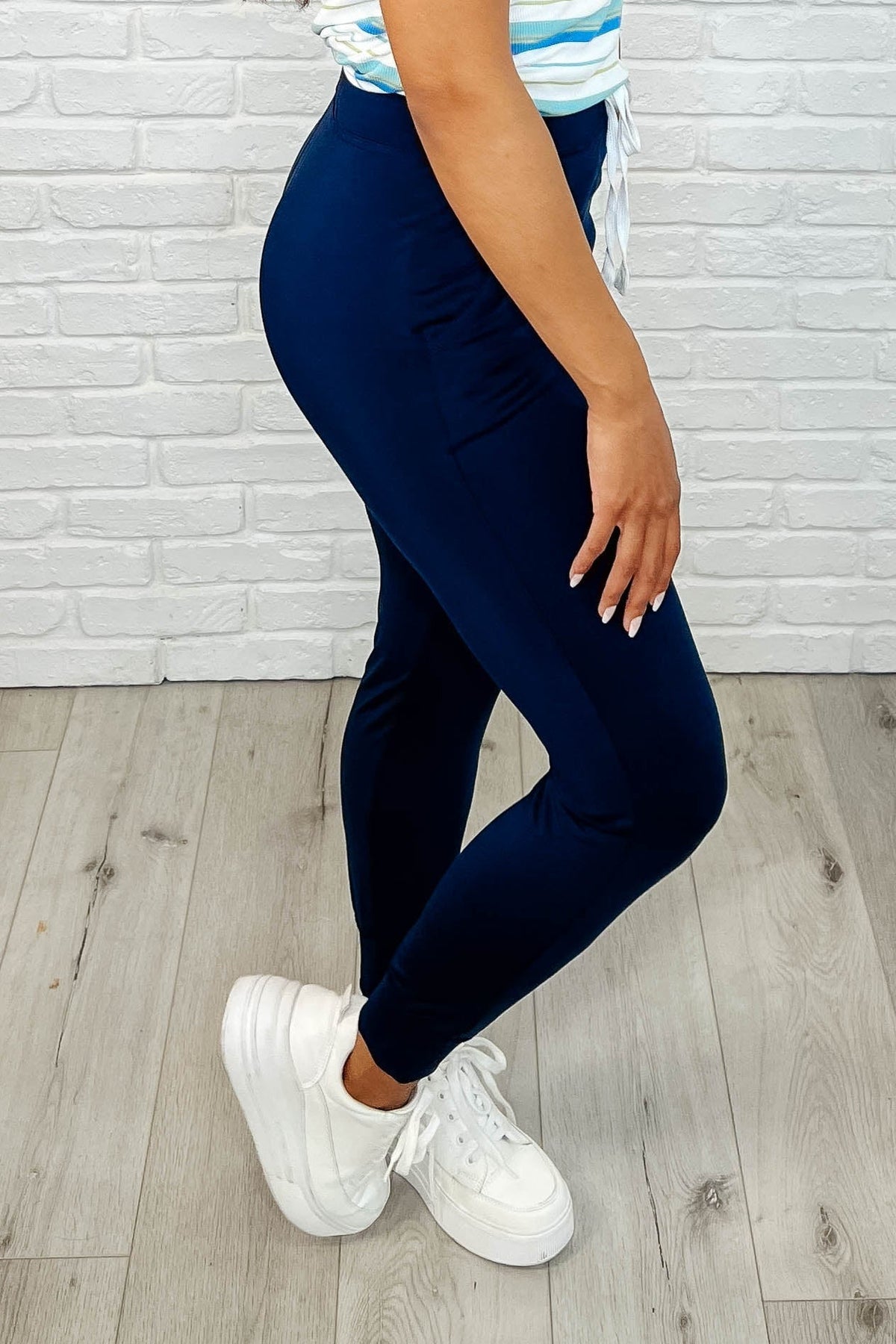 Hazel Blues® |  Giving the Run Around Joggers in Navy