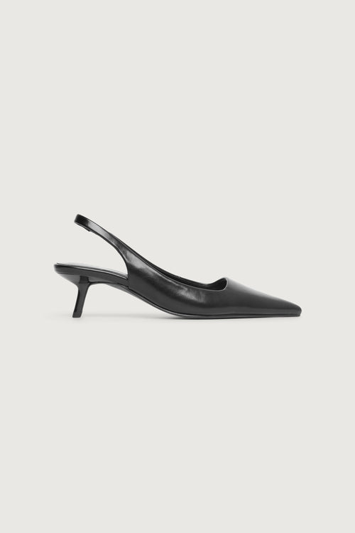POINTED TOE SLING BACK KITTEN HEEL