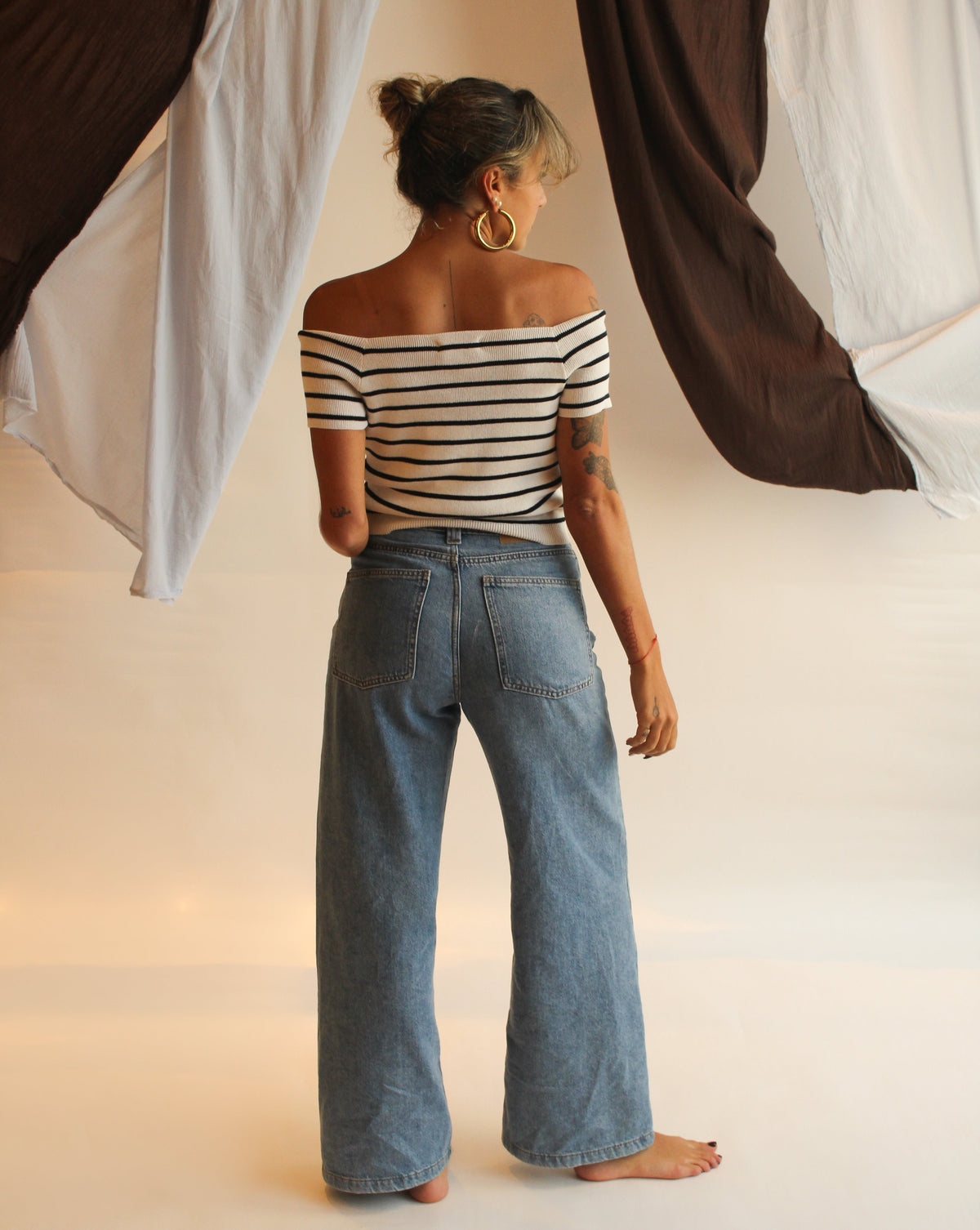 La Bretagne Top - White/Navy Stripes