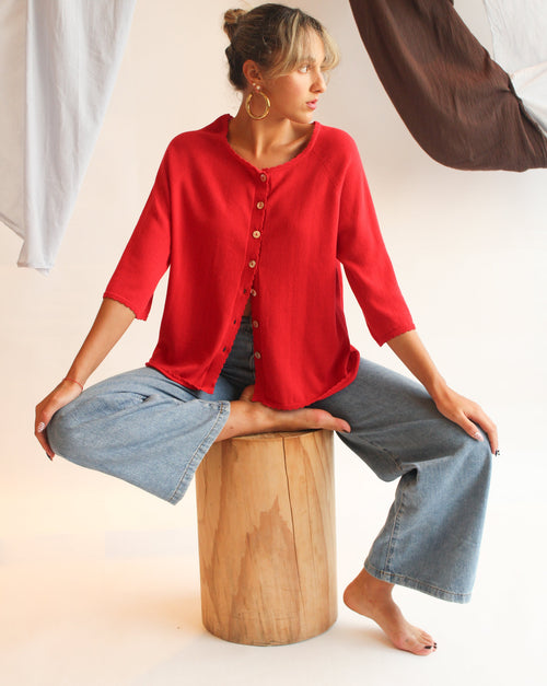 La Bretagne Cardigan - Red