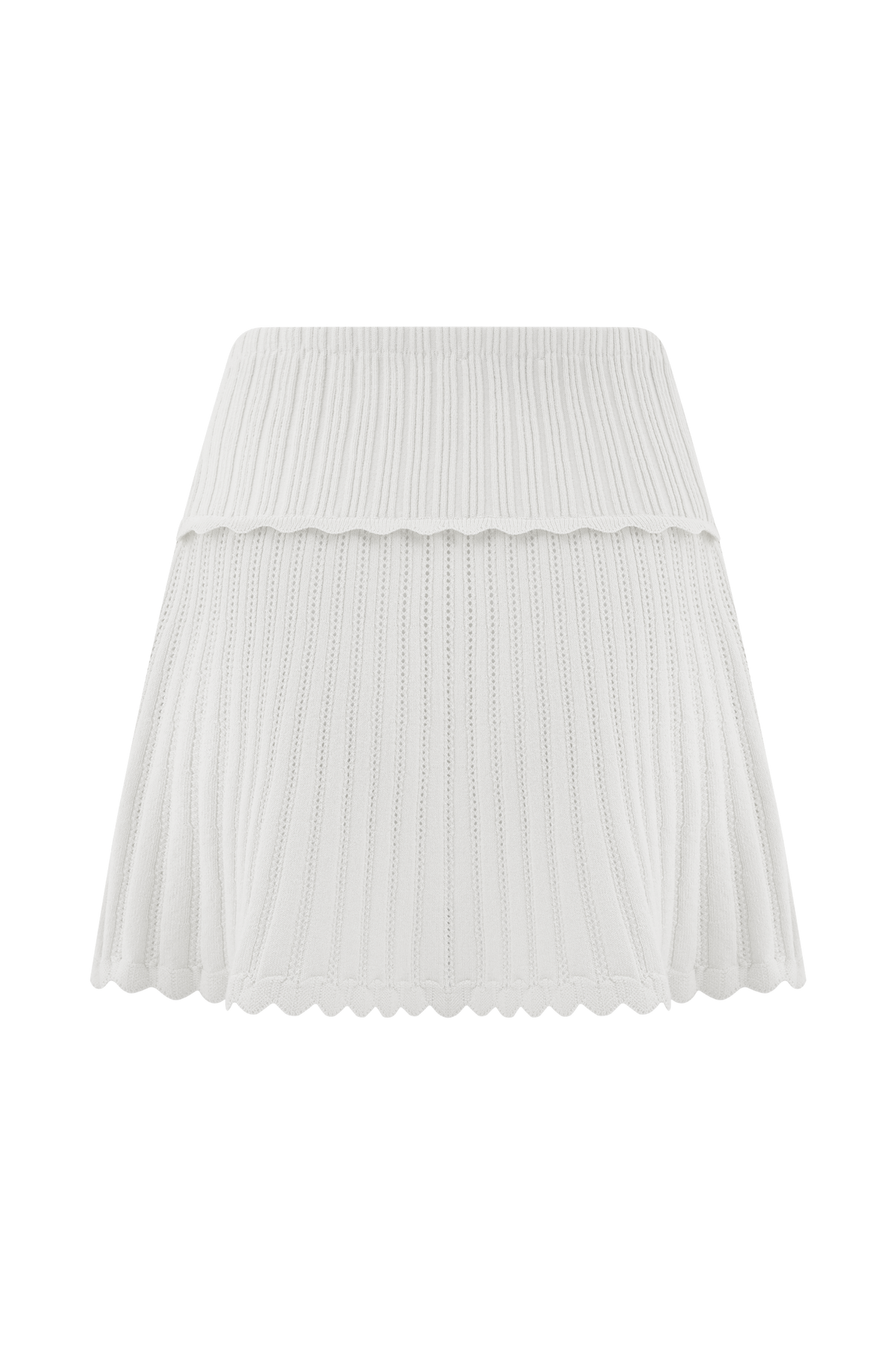 Indy Pointelle Knit Mini Skirt - Ivory