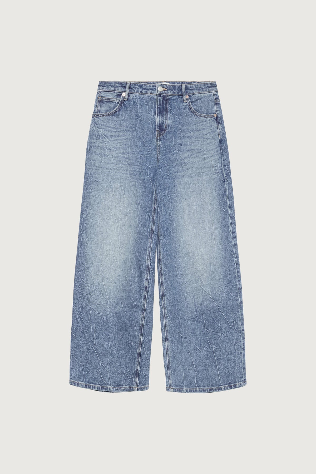 CREASED EFFECT WIDE LEG JEAN