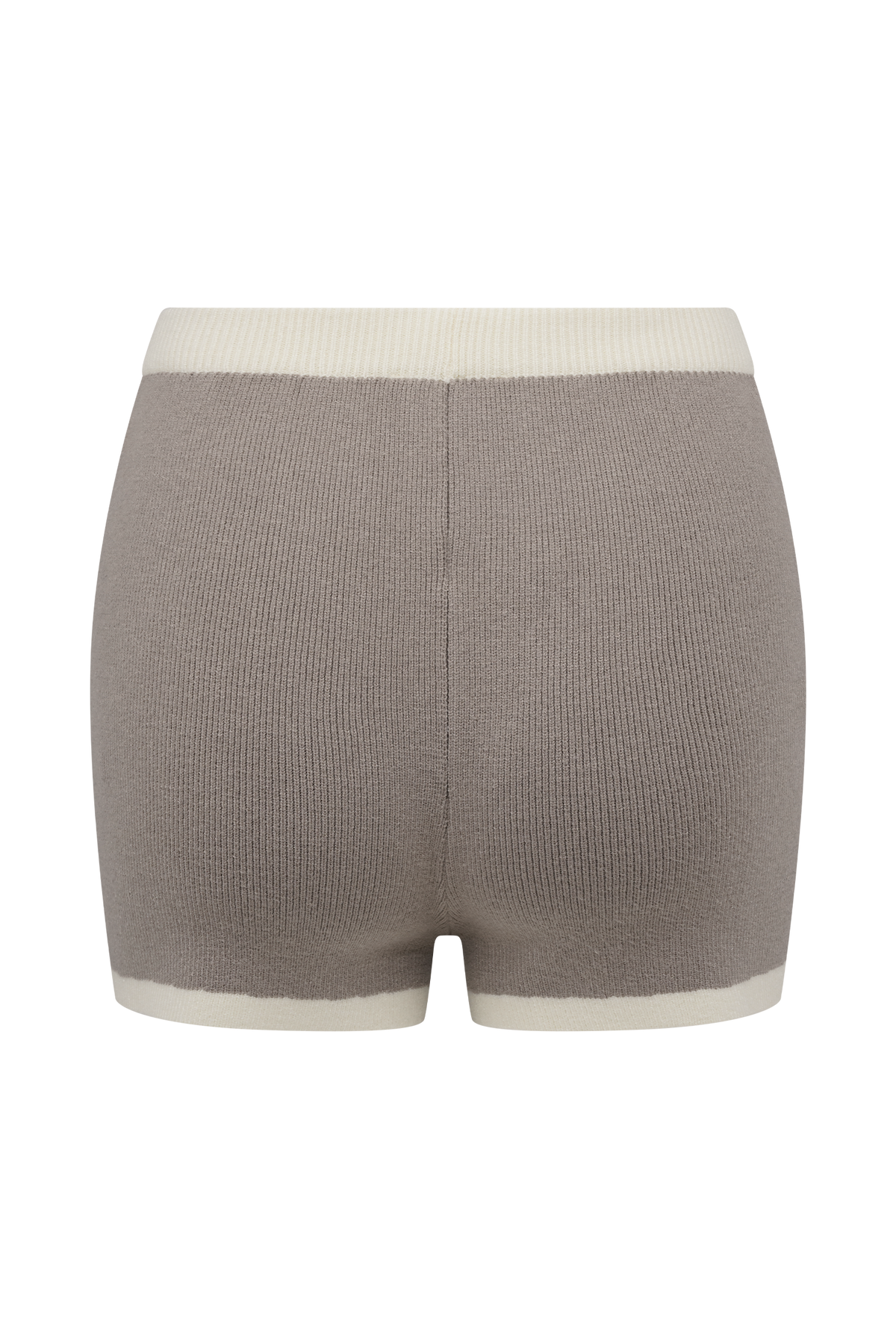 Julianne Contrast Knit Shorts - Pebble/Ivory