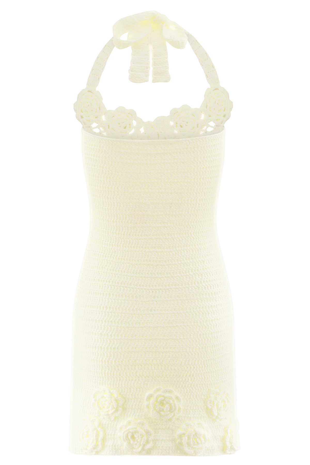 Liyah Floral Hand Crochet Mini Dress - Ivory