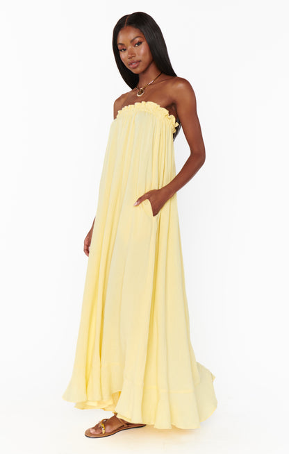 Around The World Maxi Dress ~ Yellow Gauze