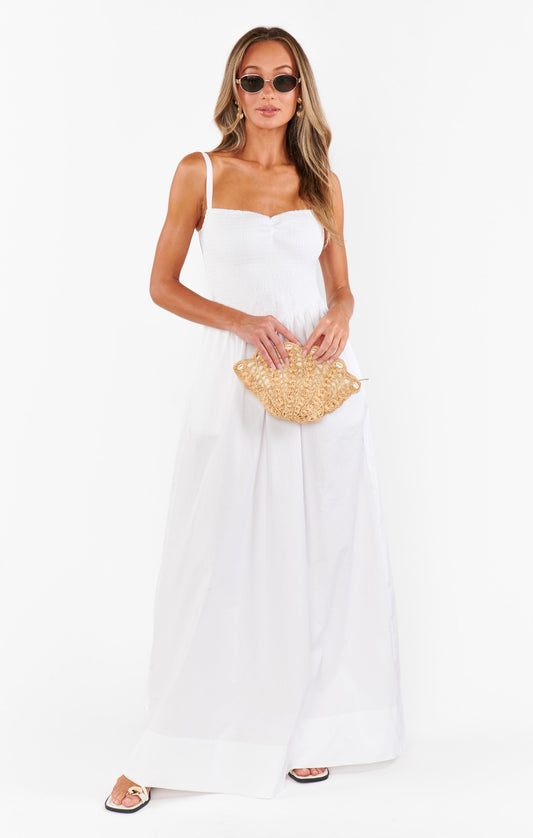 Dixie Maxi Dress ~ White Poplin