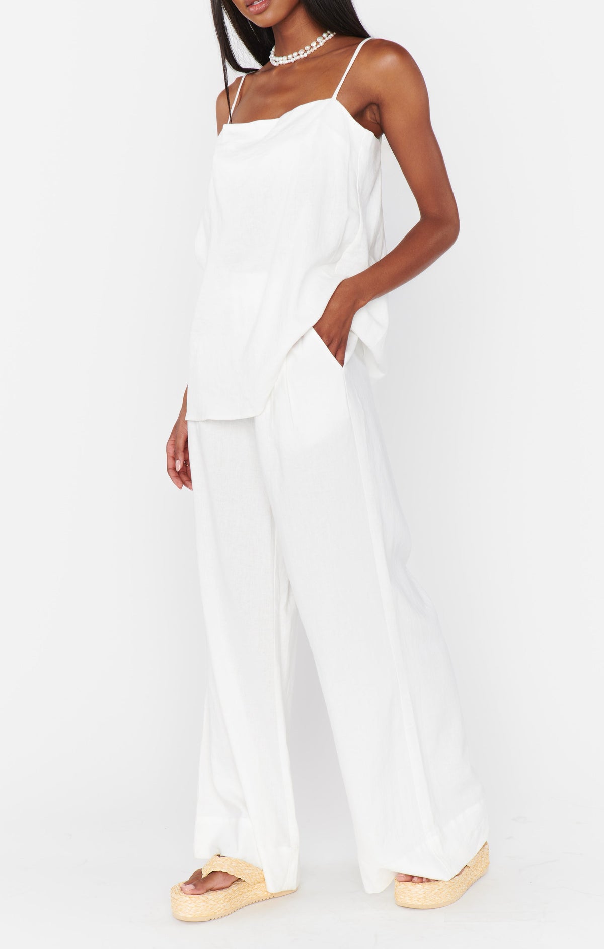 Hayes Trouser ~ White Linen