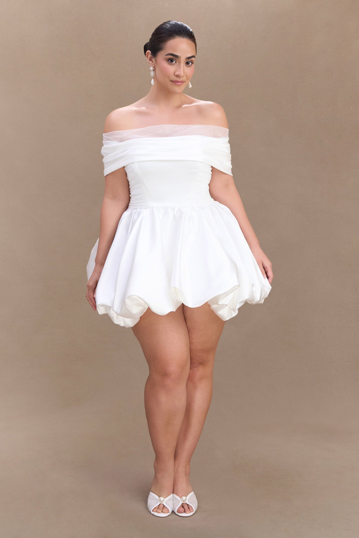 Lauretta Off Shoulder Mini Dress - White