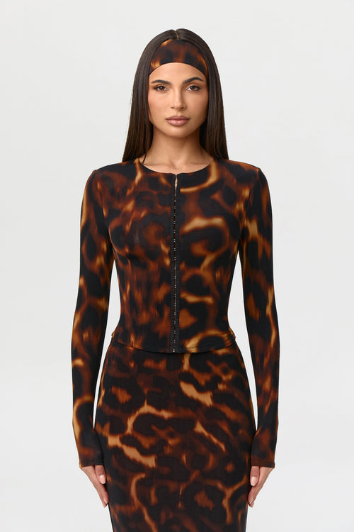 Bare Body Tortoise Cardigan Top