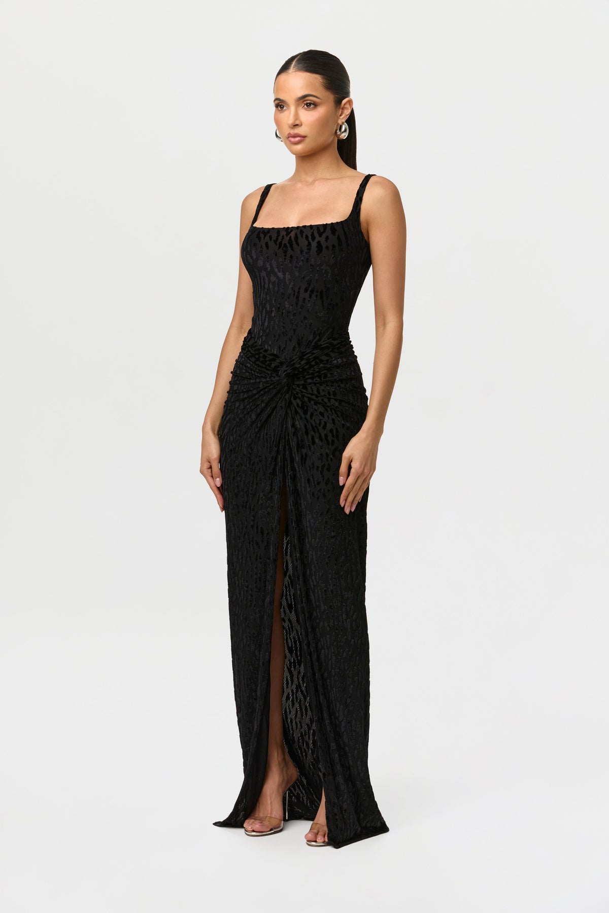 Burnout Twist Maxi Skirt