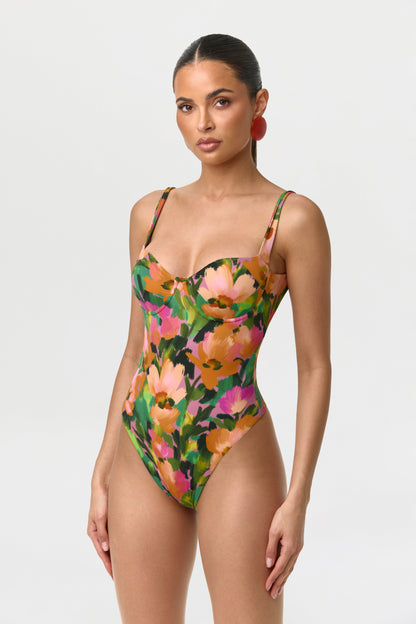 Naked Print Open Back Bodysuit