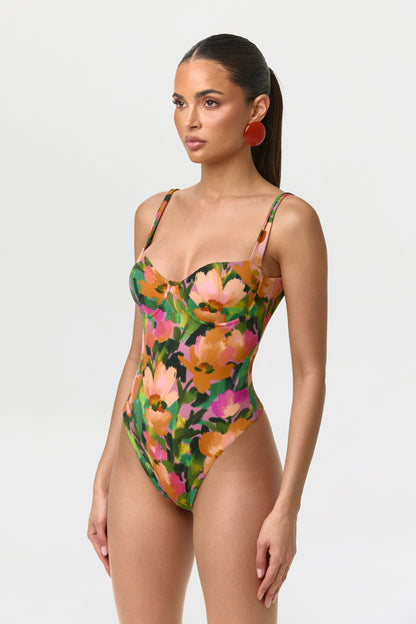 Naked Print Open Back Bodysuit
