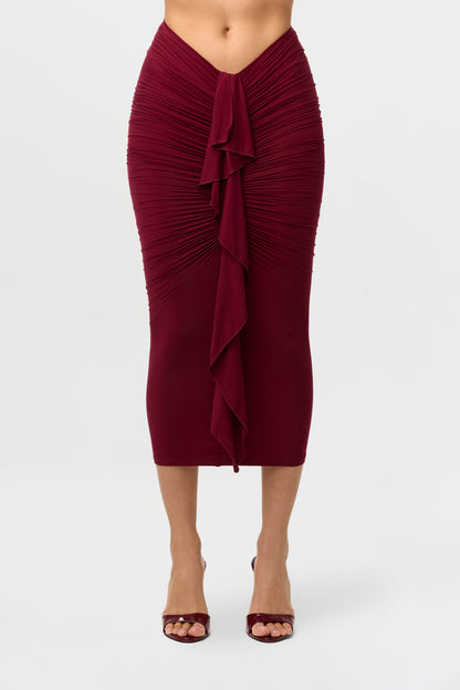 Naked Drape Midi Skirt