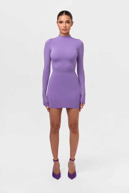 Naked Mock Neck Mini Dress