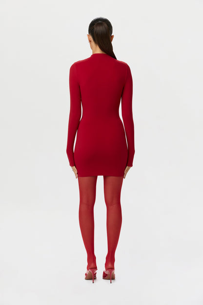 Naked Mock Neck Mini Dress