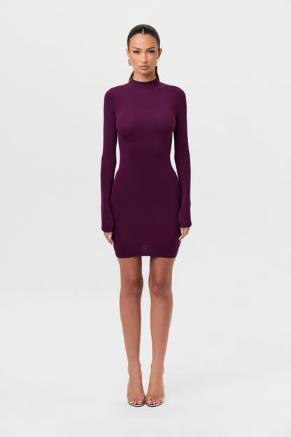 Naked Mock Neck Mini Dress