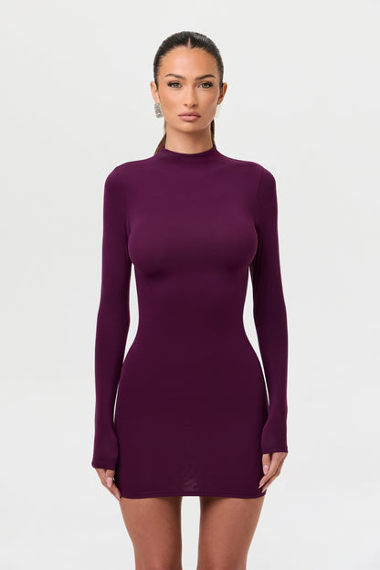 Naked Mock Neck Mini Dress