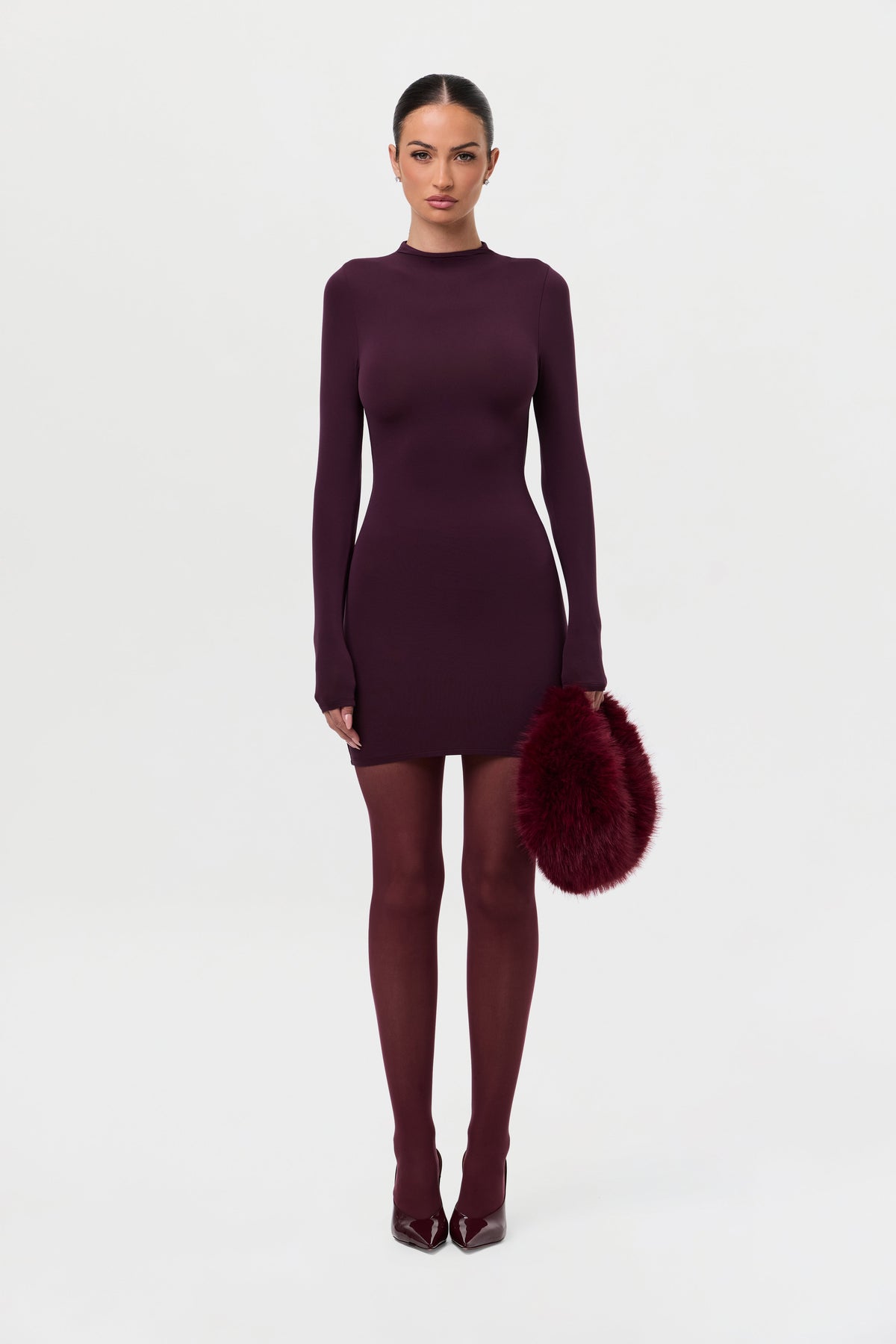 Naked Mock Neck Mini Dress