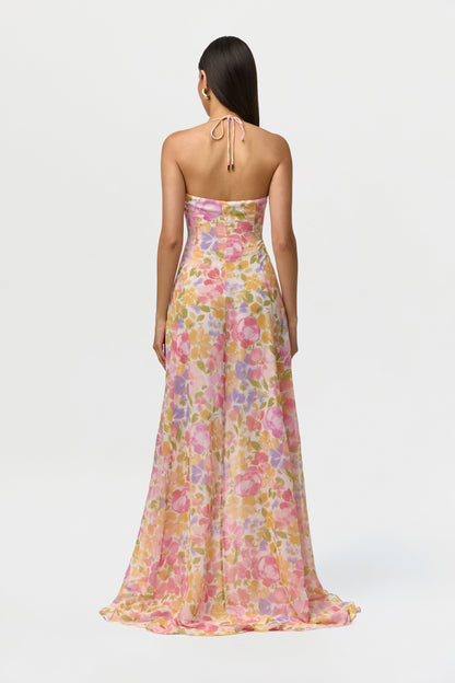 Chiffon Print Ruffle Dress