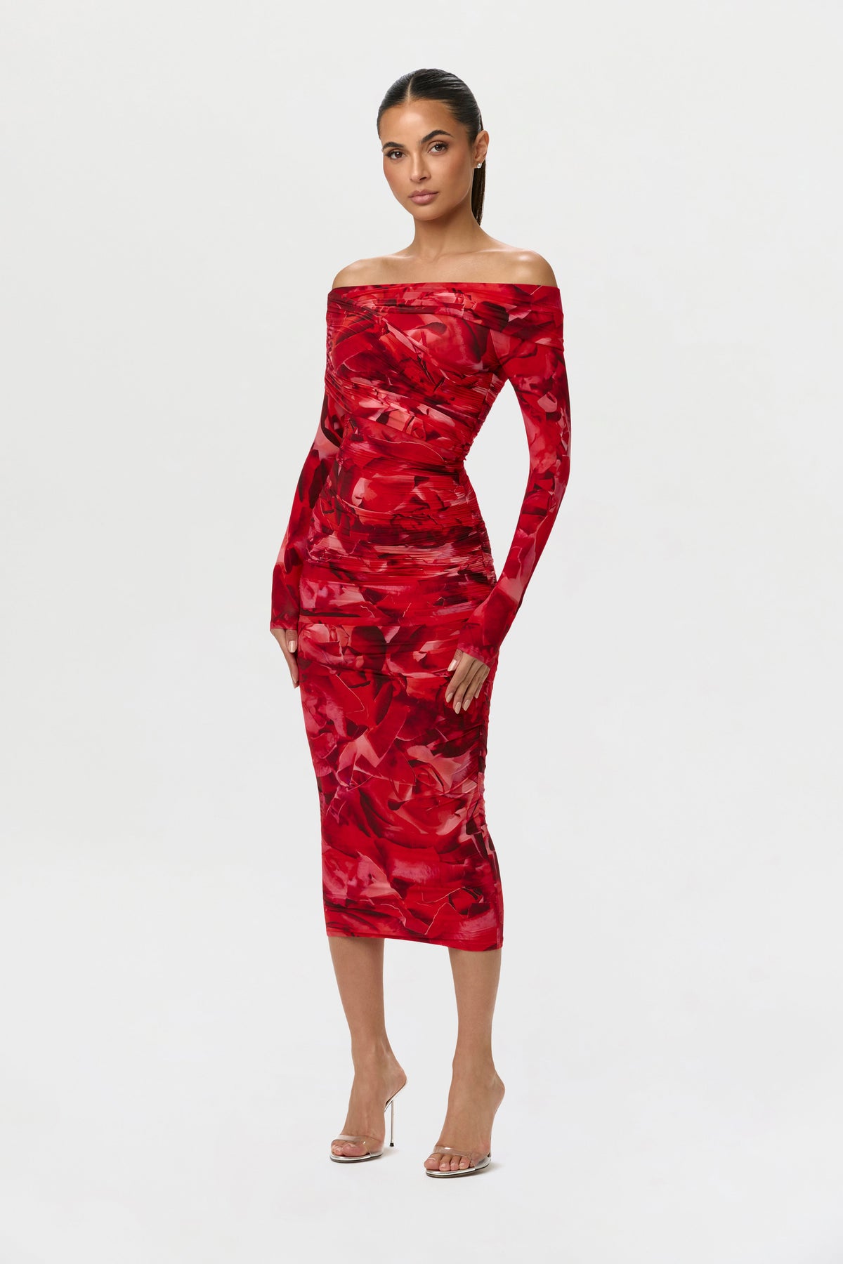 Bare Body Off-Shoulder Midi Dress