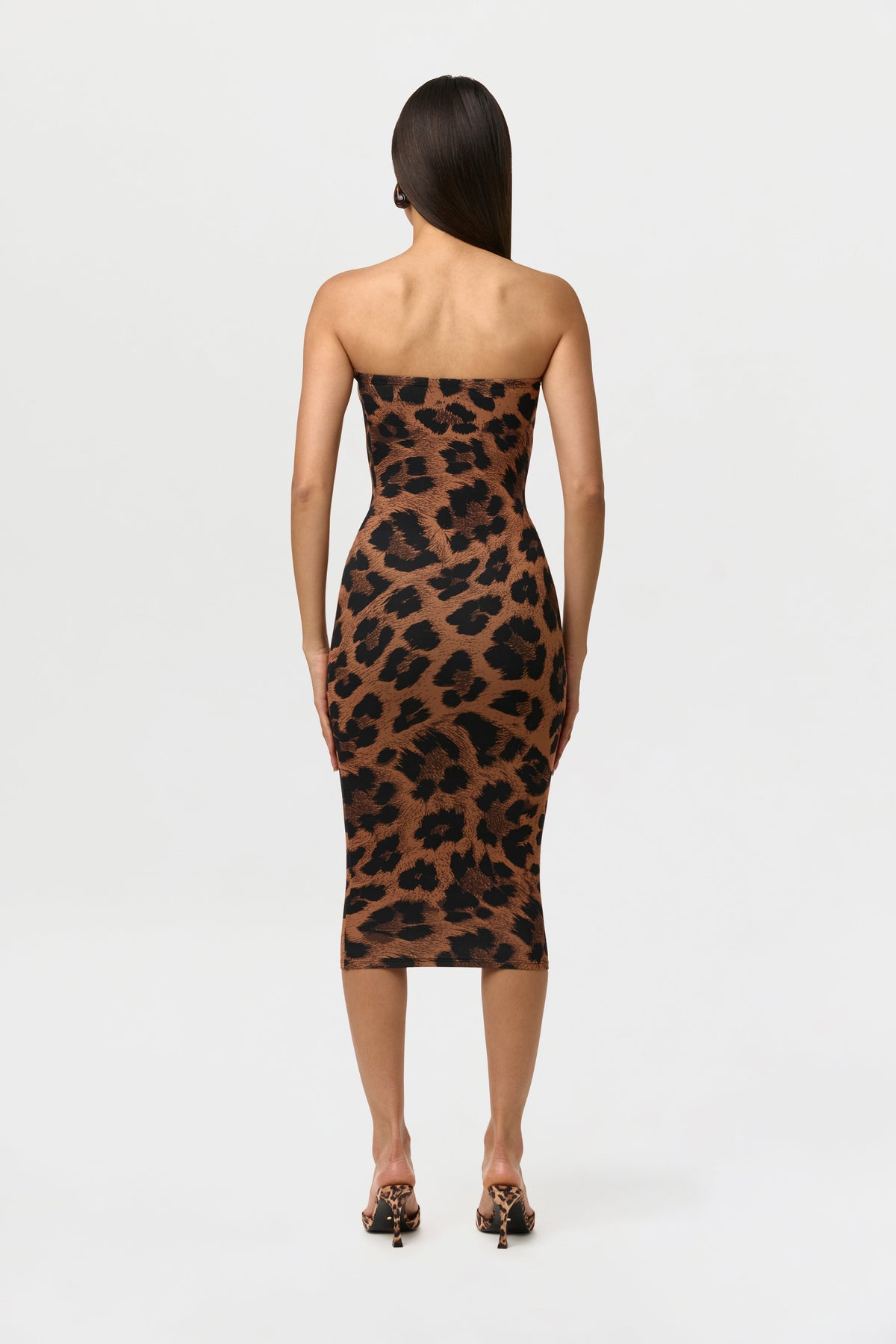 Naked Print Tube Midi Dress