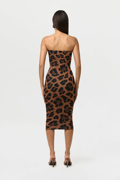 Naked Print Tube Midi Dress