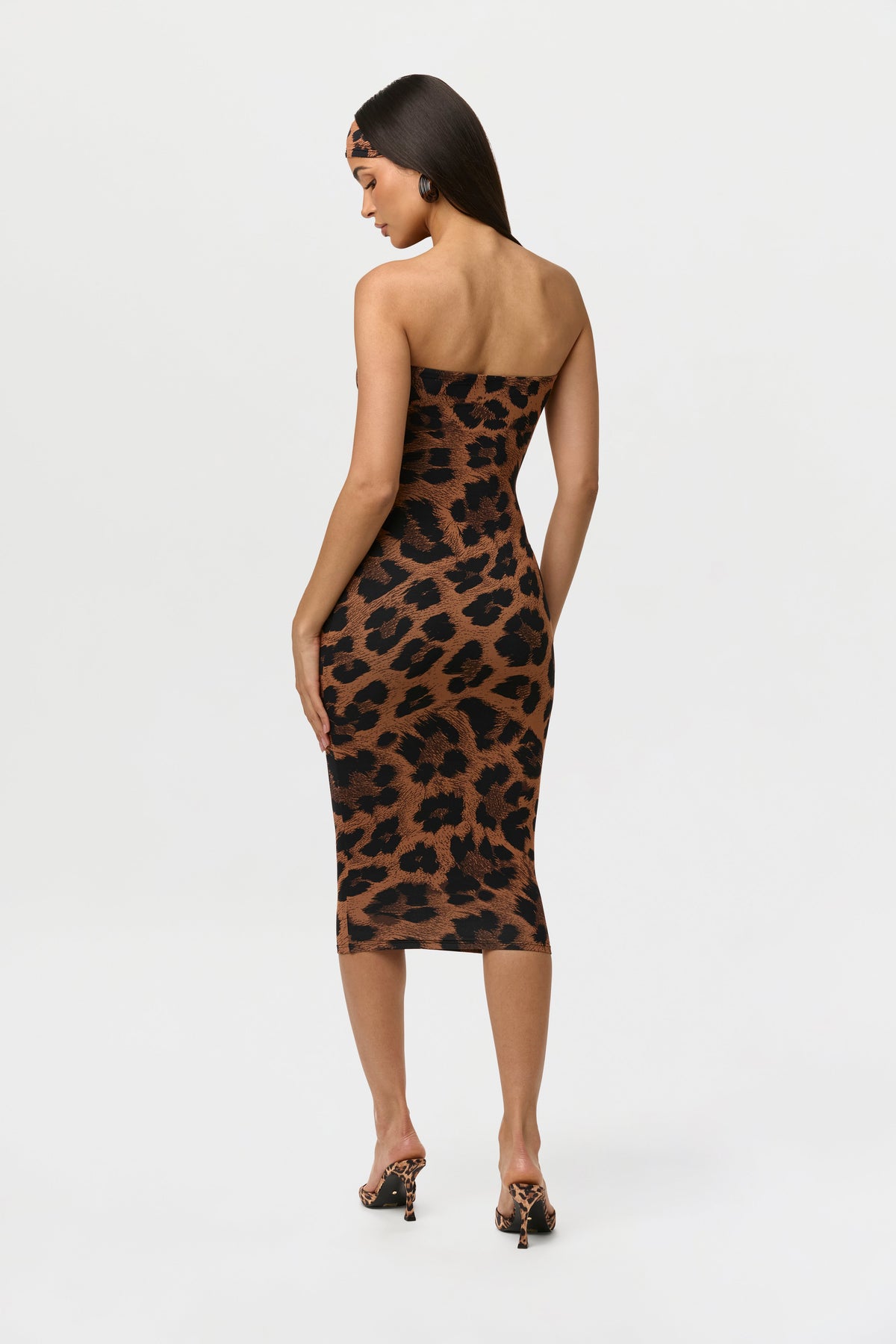 Naked Print Tube Midi Dress