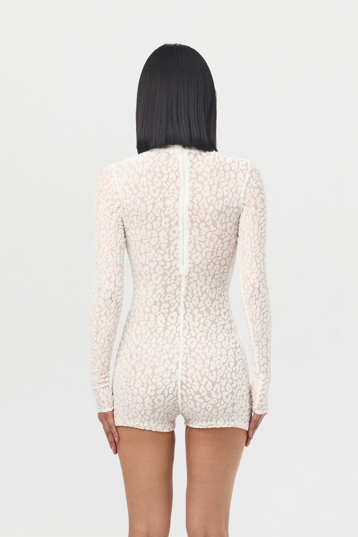 Burnout Print Turtleneck Romper