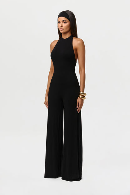 Smooth Halter Wide Leg Jumpsuit