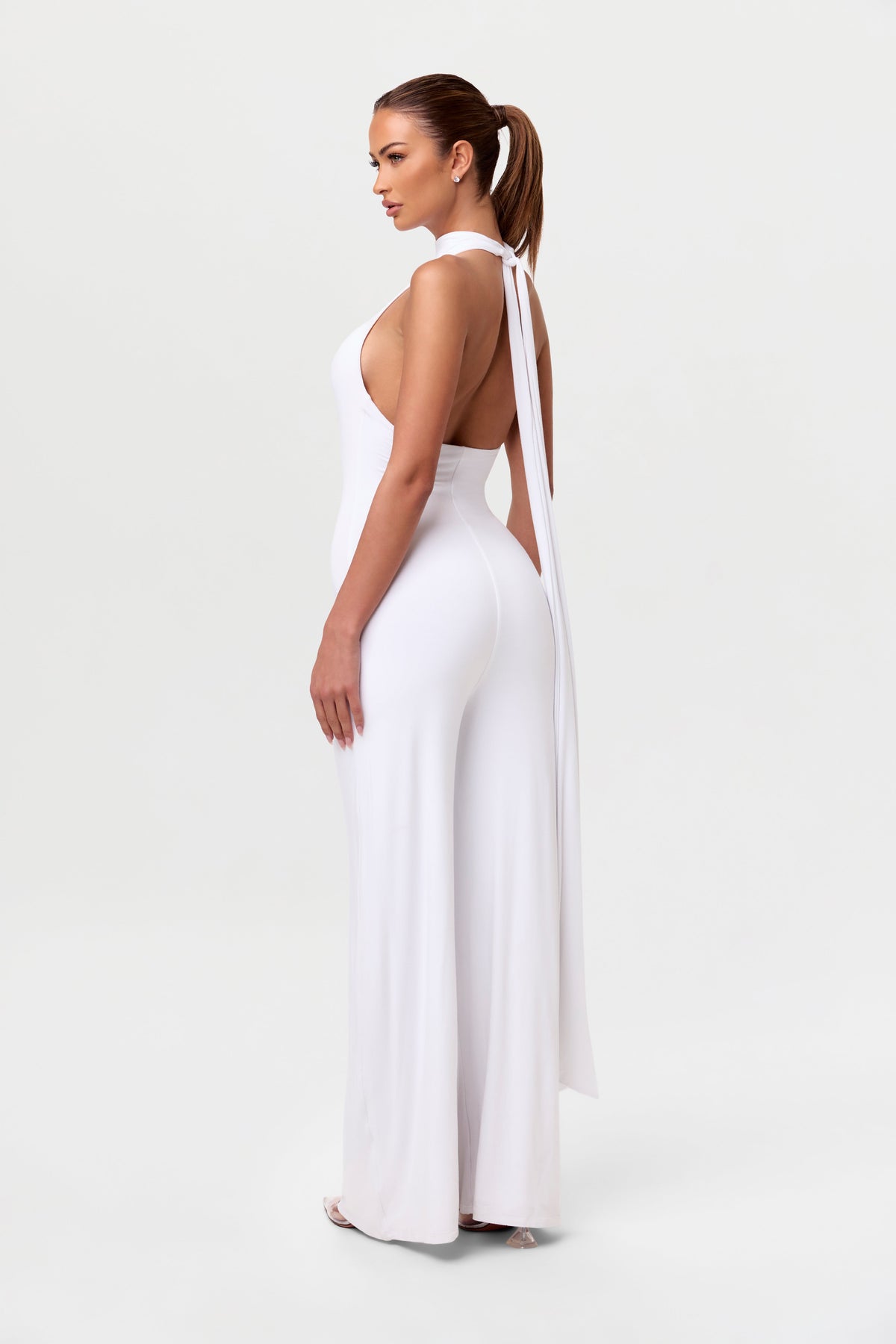 Smooth Halter Wide Leg Jumpsuit
