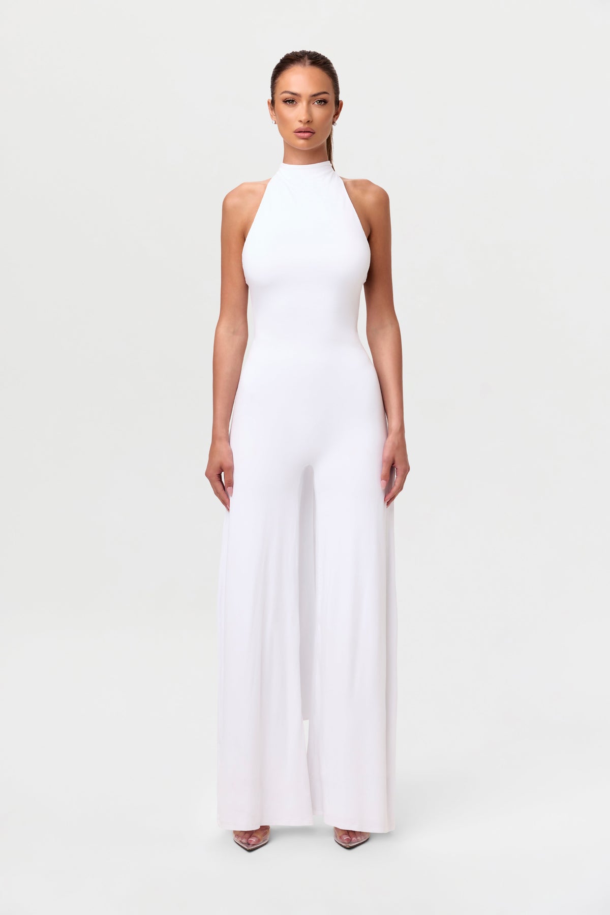 Smooth Halter Wide Leg Jumpsuit