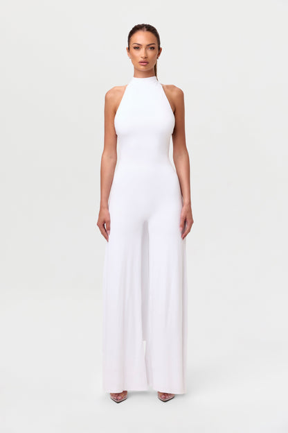 Smooth Halter Wide Leg Jumpsuit