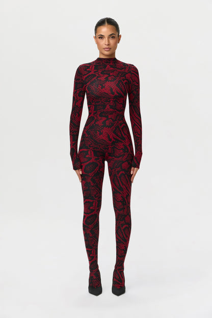 Naked Print Closed Toe Jumpsuit Petite