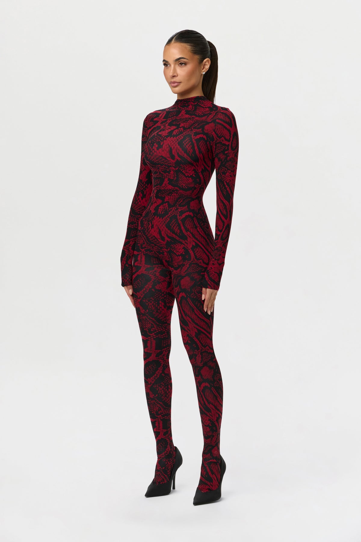 Naked Print Closed Toe Jumpsuit Petite