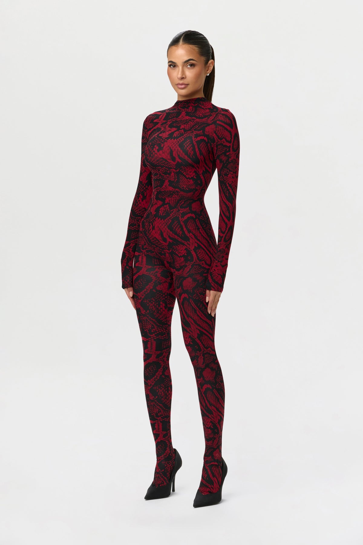 Naked Print Closed Toe Jumpsuit Petite