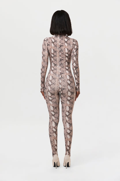 Naked Print Closed Toe Jumpsuit Petite