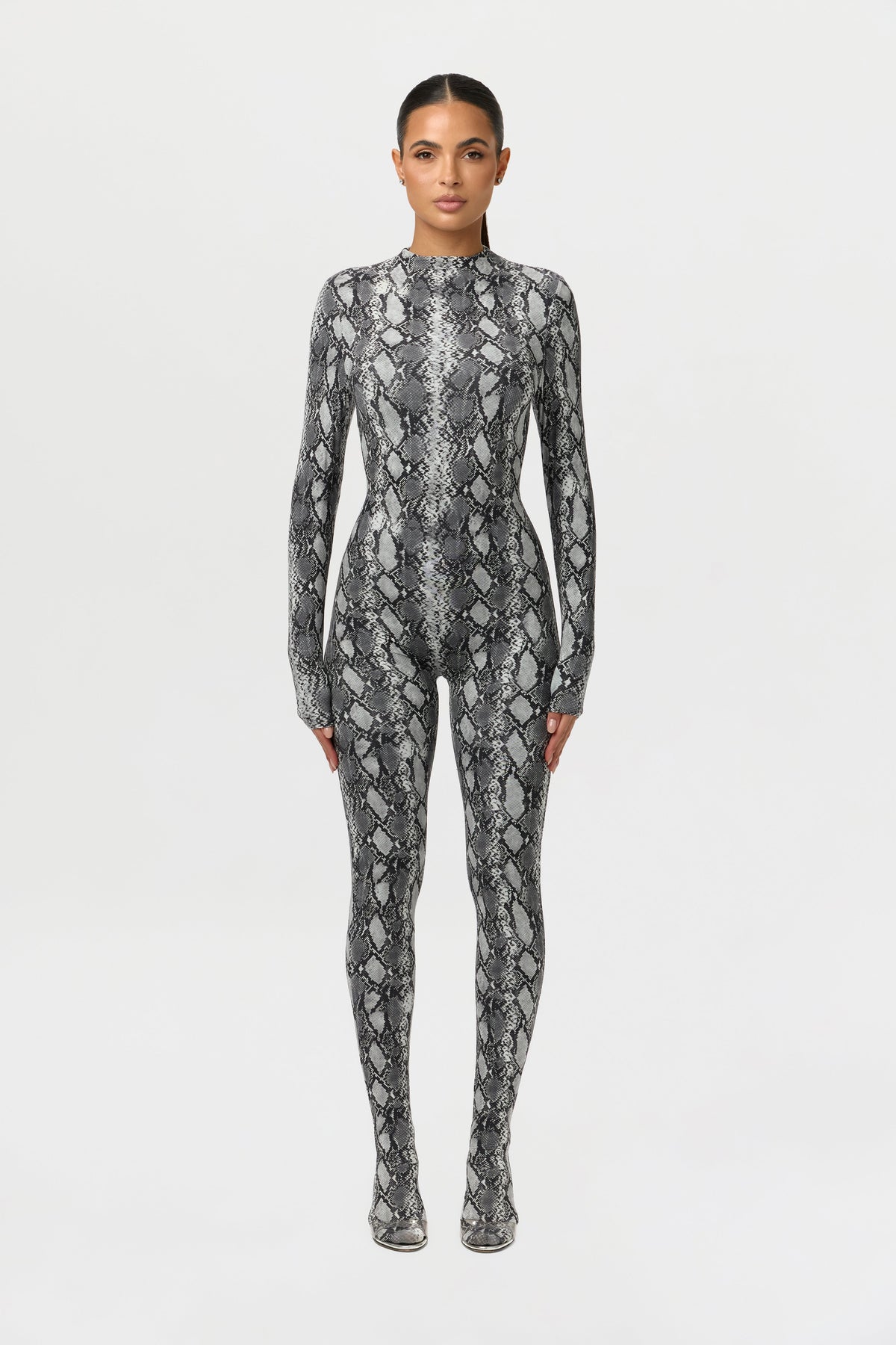 Naked Print Closed Toe Jumpsuit Petite