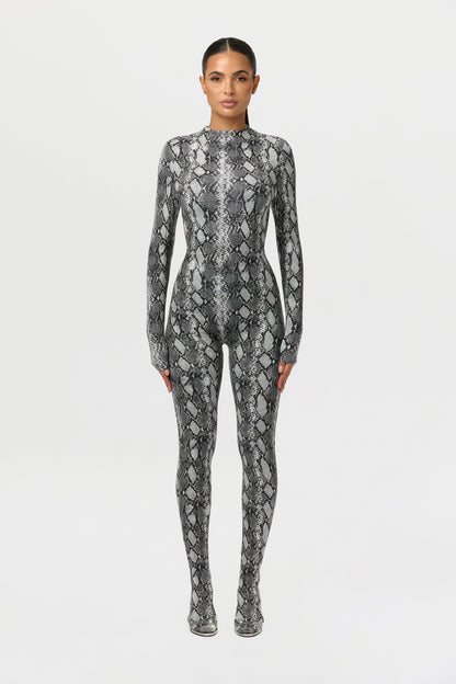 Naked Print Closed Toe Jumpsuit Petite