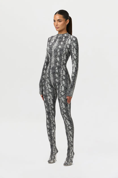 Naked Print Closed Toe Jumpsuit Petite