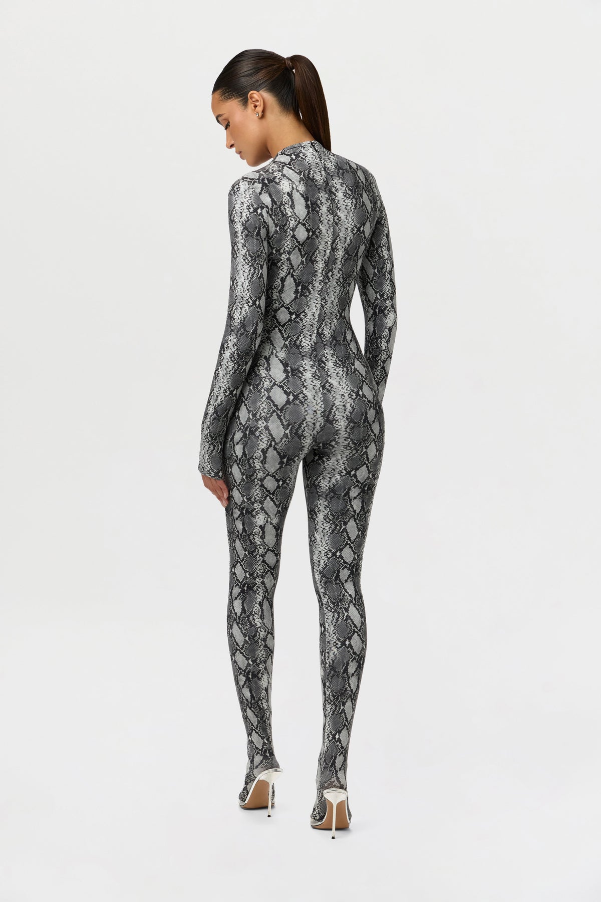 Naked Print Closed Toe Jumpsuit Petite