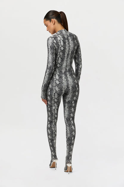 Naked Print Closed Toe Jumpsuit Petite