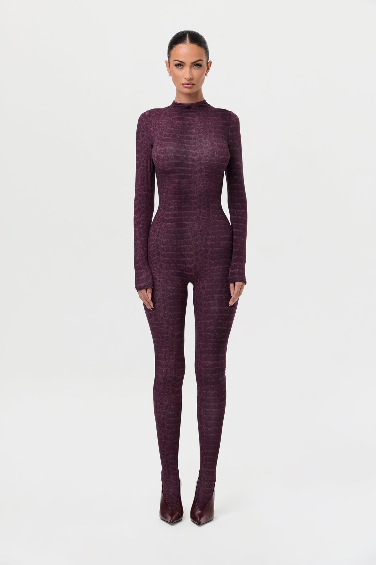 Naked Print Closed Toe Jumpsuit Petite