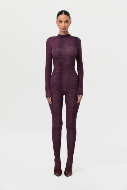 Naked Print Closed Toe Jumpsuit Petite