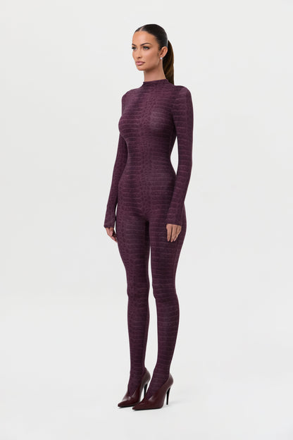 Naked Print Closed Toe Jumpsuit Petite
