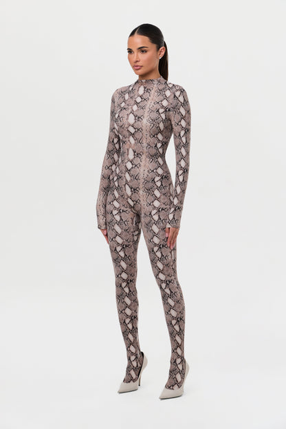 Naked Print Closed Toe Jumpsuit Petite