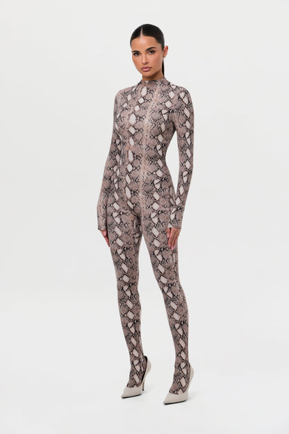 Naked Print Closed Toe Jumpsuit Petite