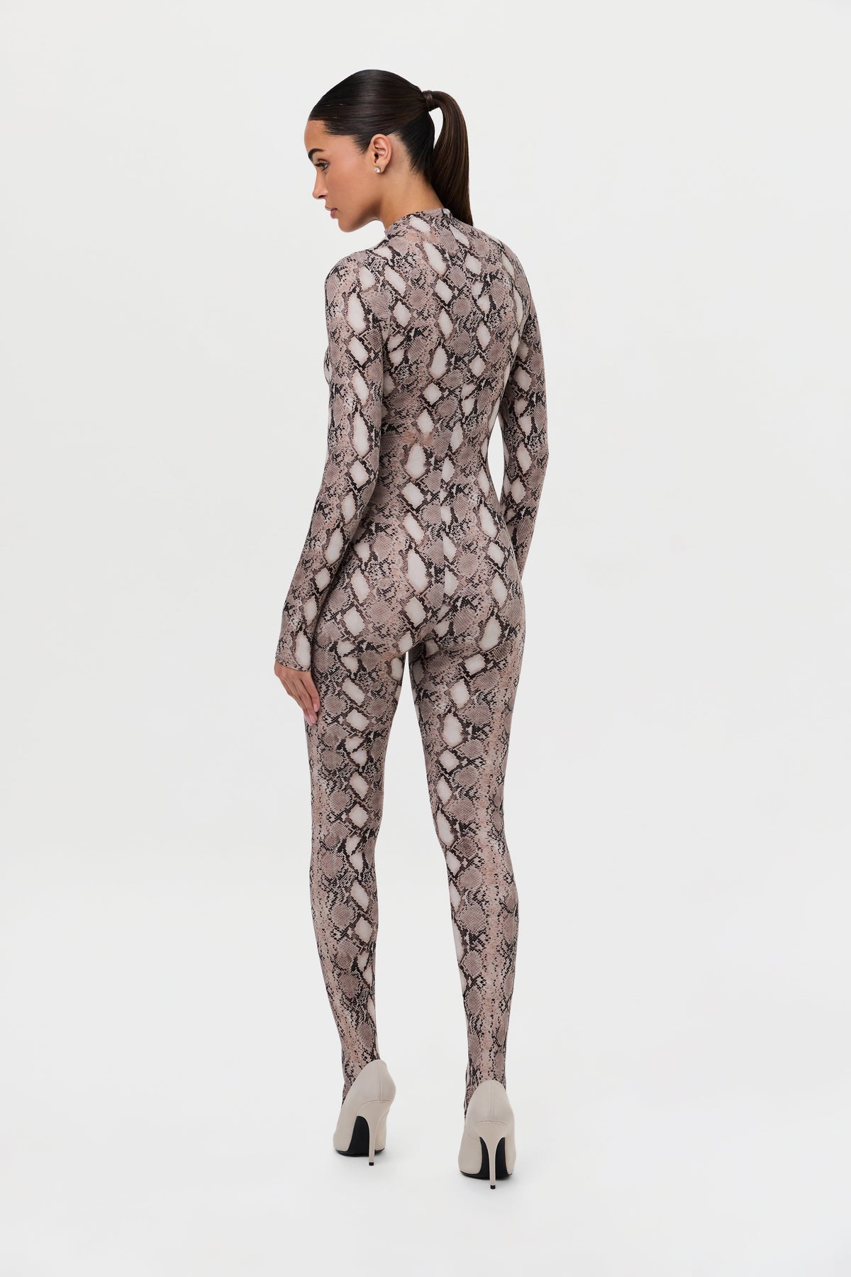 Naked Print Closed Toe Jumpsuit Petite