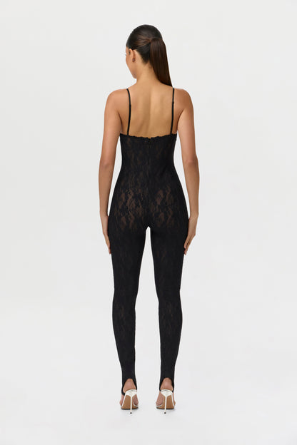 Stretch Lace Stirrup Jumpsuit Petite